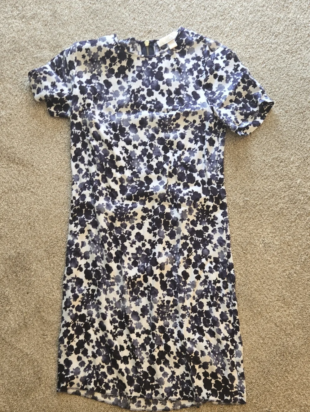 Michael Kors Navy and White Floral Shift Dress